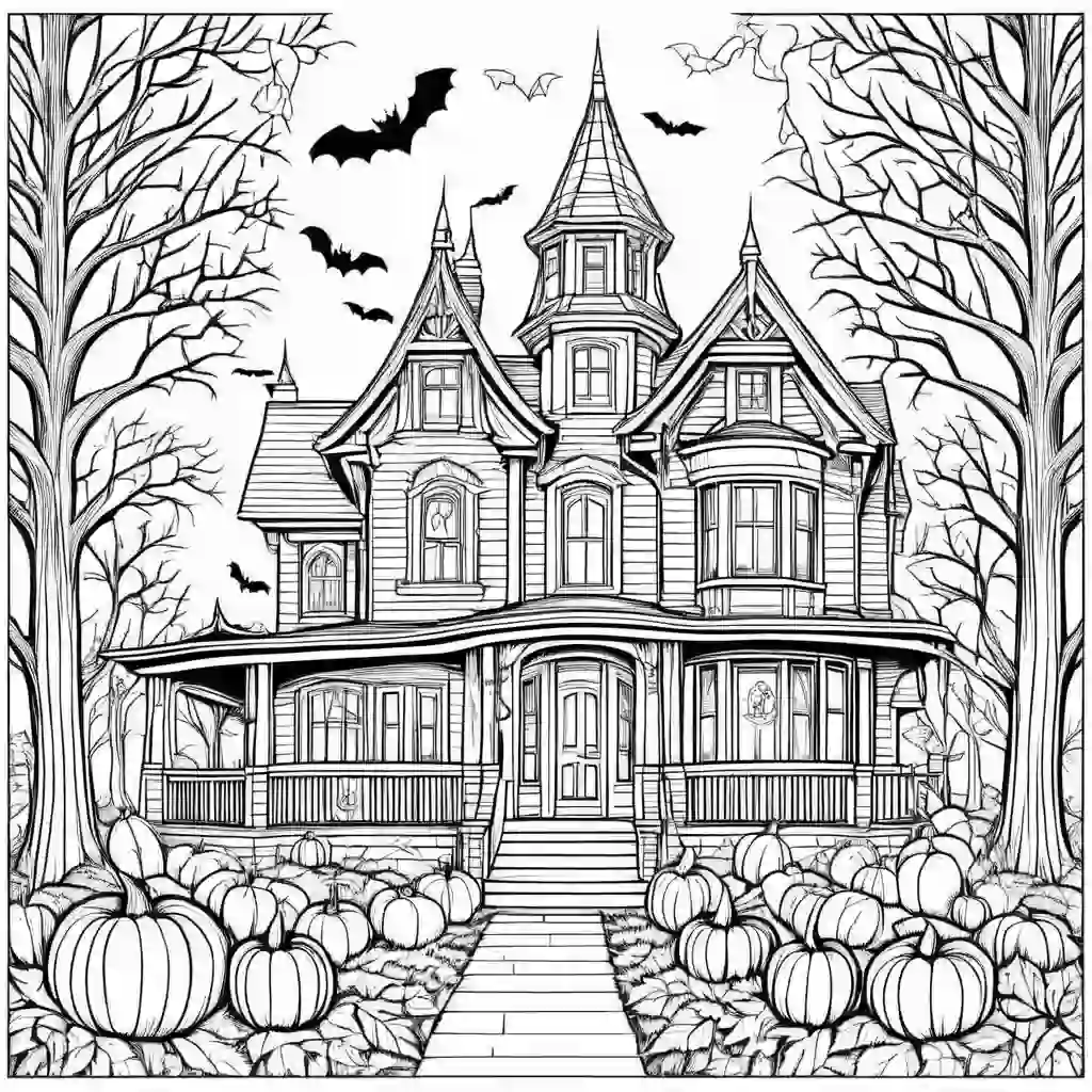 Halloween in Autumn coloring pages